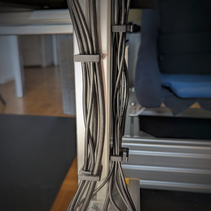 Lot de 10 clips de gestion de câbles – profilé aluminium rainure 8 mm