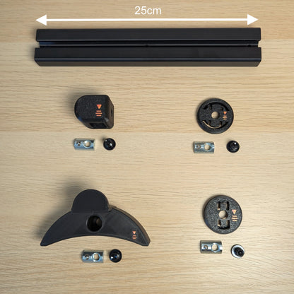 Kit rangement matériel vélo modulaire – Barre murale + 3 supports